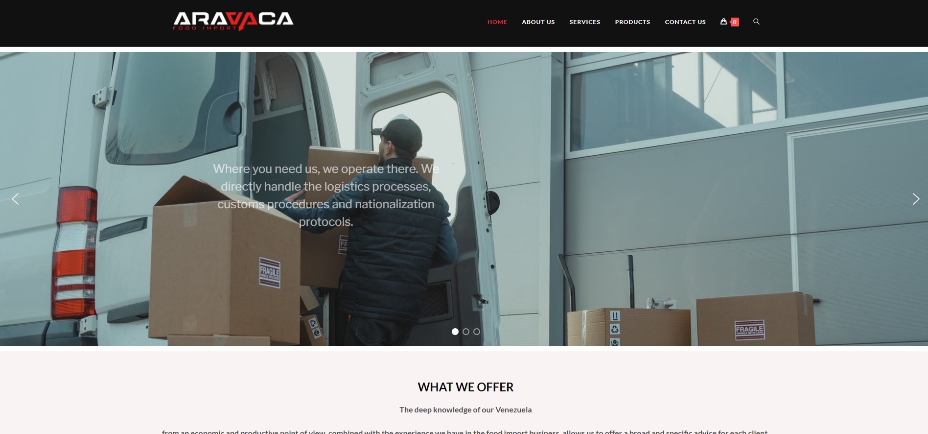 ARAVACA FOOD IMPORT – Global Food Import & Logistics Web Design