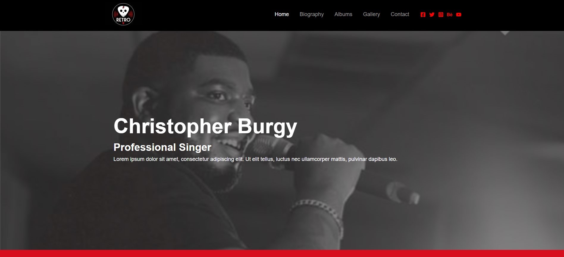 Christopher Burgy – Musician & Vocal Artist Portfolio Design